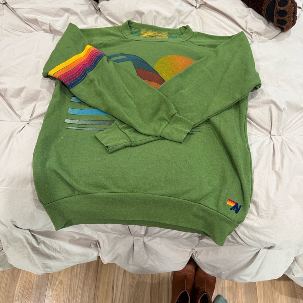Aviator Nation Green Crewneck sweater . Unisex men or women really. - Picture 4 of 7